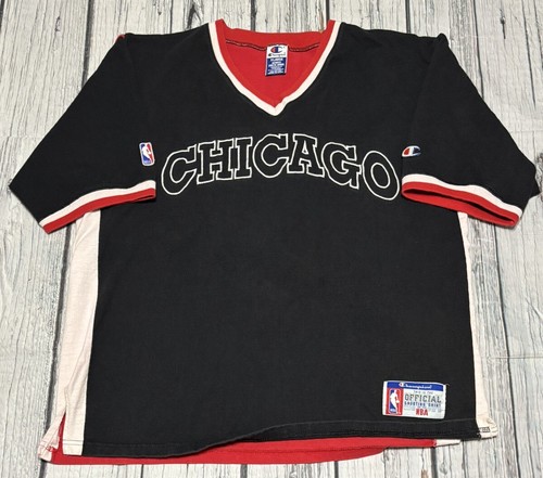 Vintage 90s Champion NBA Mens Chicago Bulls Official Shooting Shirt Size XL USA