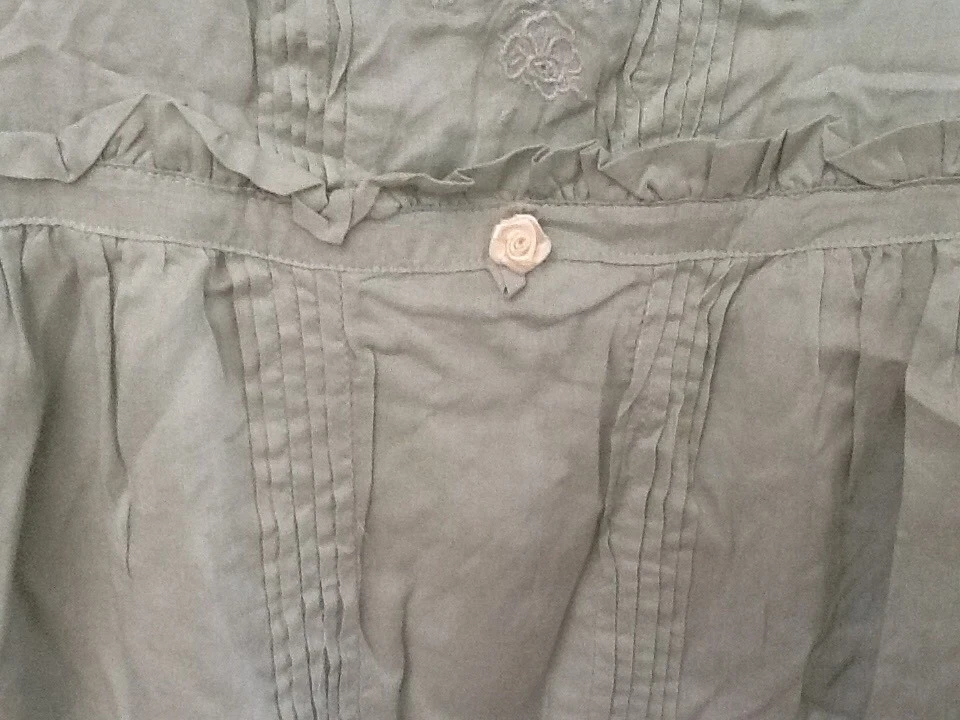 UNDERCOVER Abito prendisole donna segreto senza maniche verde vita bassa ricamato taglia XS