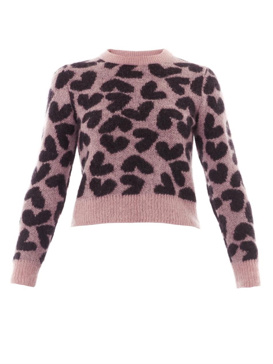 Maglione Saint Laurent rosa stampa cuore taglia S nuovo con etichetta