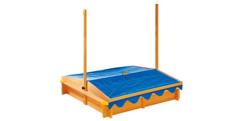 Playtive Holzsandkasten mit Dach und Eisdiele Sandkasten Abdeckung Deckel - Bild 2 von 3