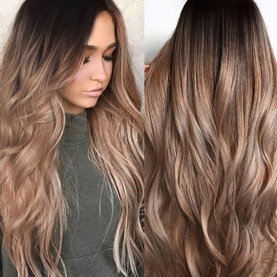 Sexy Gradient Blonde Party Wigs Long Curly Hair Mixed Colors