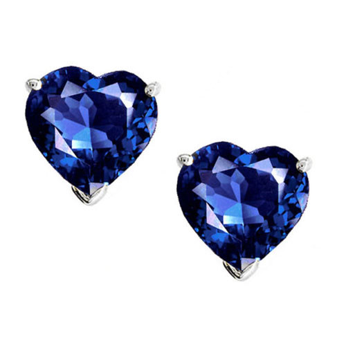 Ct Heart Cut Simulated Sapphire 14K White Gold Plated Solitaire