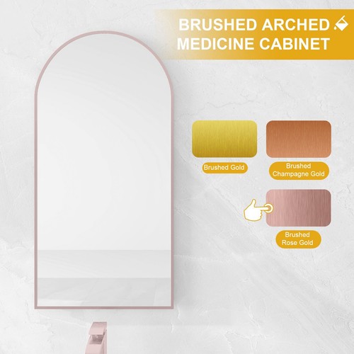 Wall-Mounted Arched Medicine Cabinet with Mirror, Bathroom Cabinet with Storage - Picture 5 of 8