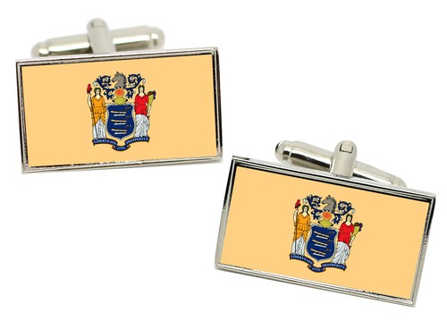 New Jersey USA Flag Cufflinks in Chrome Gift box | eBay Australia