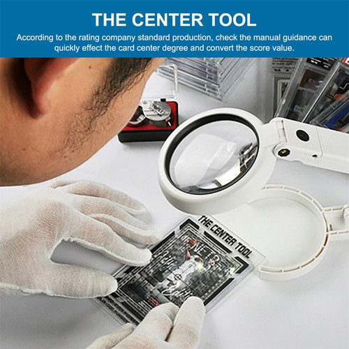 Sports Trading Card Grading Kit Centering Tool with 30X Magnifying Glass LED US - Picture 11 of 18