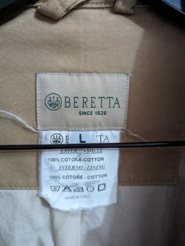 Herren Beretta Feldjacke L Large Made in Italy Baumwolle hellbraun - Bild 3 von 9