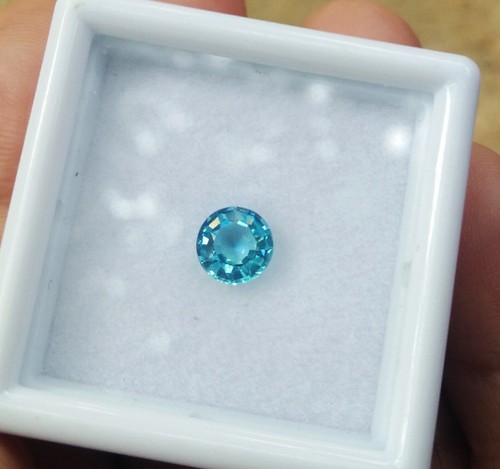 1 Stck. 6 mm. TOP FARBE! RUNDE NEONBLAU PARAIBA TURMALINEDELSTEINE SELTENE FARBE!! - Bild 6 von 8