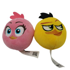 Angry Birds Toys Burger King Plush 4" Chuck Yellow Bird  Stella Pink 2020/2021