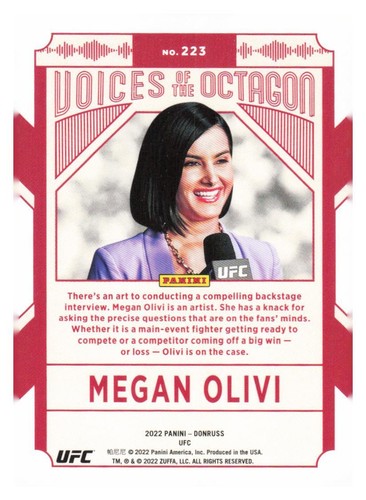 2022 Donruss UFC #223 Megan Olivi - Foto 2 di 2
