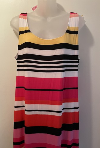 JESSICA HOWARD Missy Long Sleeveless Dress Size XL Pink Stripe Lined Womens NWT! - Picture 4 of 11