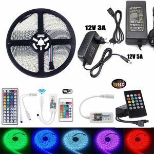 5050-SMD-RGB-Flexible-LED-Strip-Lights-Bluetooth-WiFi-Remote-12V-Power-Supply