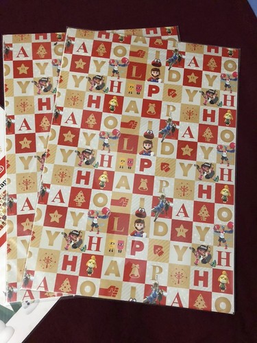 Nintendo Christmas Wrapping Paper 4 PACKS Mario Spring Man Link Isabelle Inkling - Picture 3 of 5