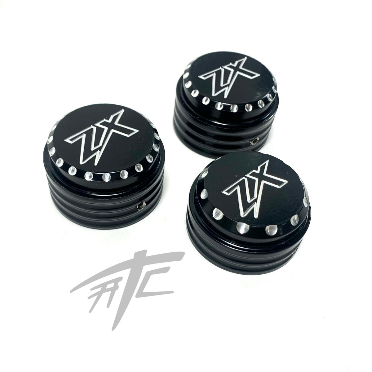 その他 take ZX-14 BLACK CONTRAST DIAMOND CUT “ZX” FORK & YOKE CAP 06-24