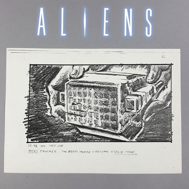Image 8 of Aliens (1986) - Production Used Storyboard, Hicks Uses Tracker, Movie Prop