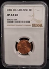 1982-D Lincoln Memorial Cent — photo from another recent sale