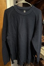 Lululemon Textured Knit Crewneck Sweater Men's Size XXL Navy COOLMAX