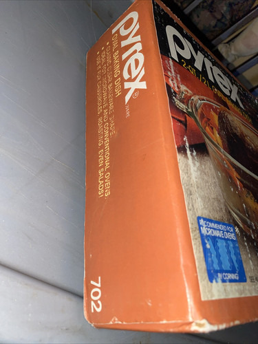 Vintage Pyrex 702 Oval Baking Dish 2-QT Clear New Factory Sealed Box - Picture 4 of 4