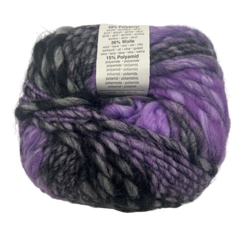 ONline Linie 292 Sal #23 Purples Black Striping Yarn Skein Wool Acrylic NEW - Picture 3 of 4