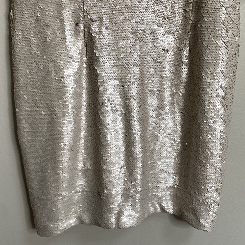 NWT Adrianna Papell Beige Champagne Gold Two-Tone Sequin Mini Dress Size 12 - Picture 4 of 12