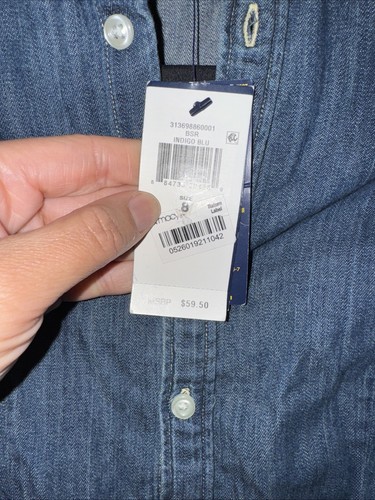 Ralph Lauren Mädchen Gürtel Baumwolle Denim Hemdkleid Indigoblau Größe 8 M Neu mit Etikett - Bild 12 von 15