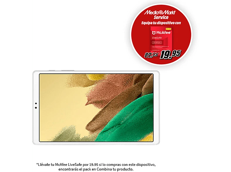 Tablet - Samsung Galaxy Tab A7 Lite, 32 GB, Plata, WiFi, 8.7", WXGA+, 3 GB RAM, - Imagen 2 de 4