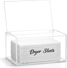 Acrylic Dryer Sheet Holder Dispenser Container,Bonus Black Labels Included