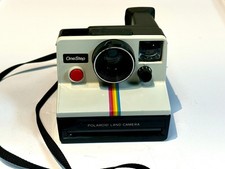 Polaroid One Step Land Camera Rainbow Stripe with Strap Vintage - Works