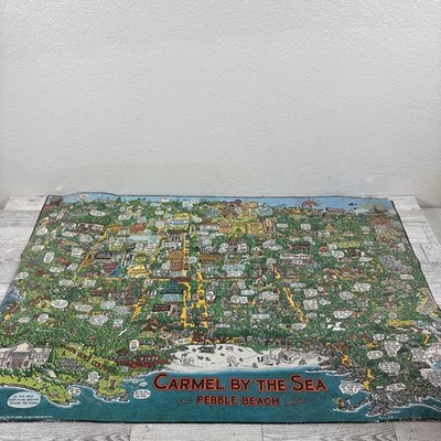 Rare 1975 Carmel By The Sea & Pebble Beach Poster Bates Salerno