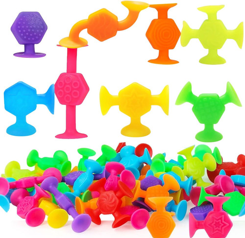 24 Pcs Bath Toys for Kids Ages 3+, Suction Cup Toys for Autistic Children, Trave
