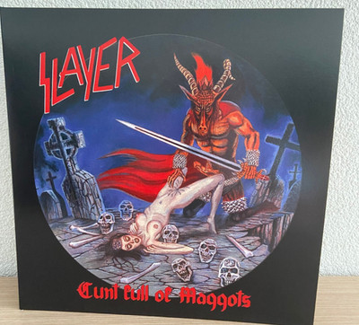 SLAYER - CUNT FULL OF MAGGOTS - DLP -  RESEDA, CA - 1985 - RED VINYL