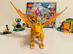 Retired LEGO Elves: Fire Dragon's Lava Cave (41175) - Used without box.