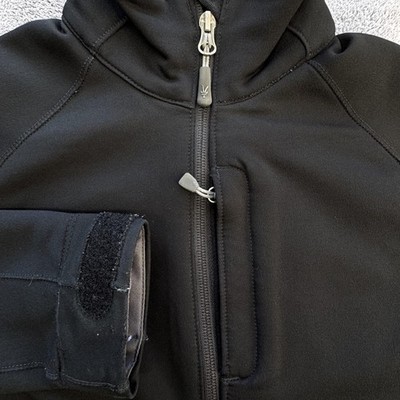 Ibex Jacket Womens M Black Softshell Full Zip Lined Pockets Embroidered Logo