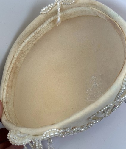 Vintage 50er Jahre Perlen Perlen Pailletten Cloche Hut - Collman Hat Co. Hirschfell Filz selten - Bild 14 von 20