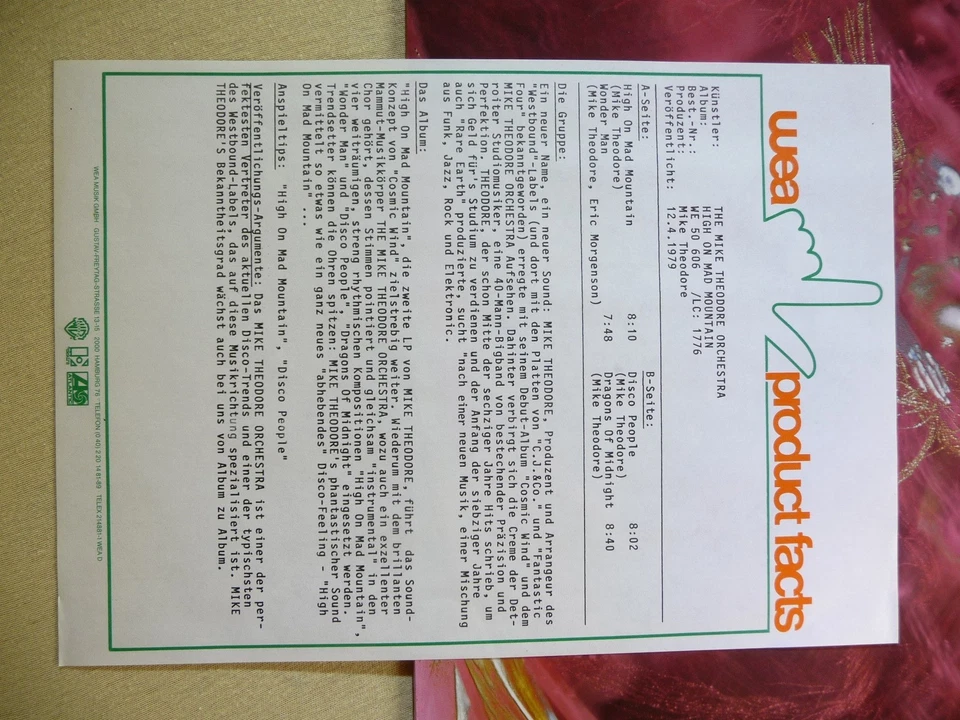 The Mike Theodore Orchestra – High On Mad Mountain (Promo + Promo-Sheet) - Bild 2 von 4