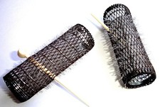 2 Pack HAIR STYLING BRUSH ROLLERS PINS Hair Curlers 7/8 x 3 Bristles 12