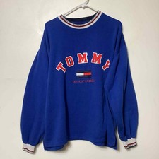 Vintage Tommy Hilfiger Mens Spellout Blue Sweatshirt Size L