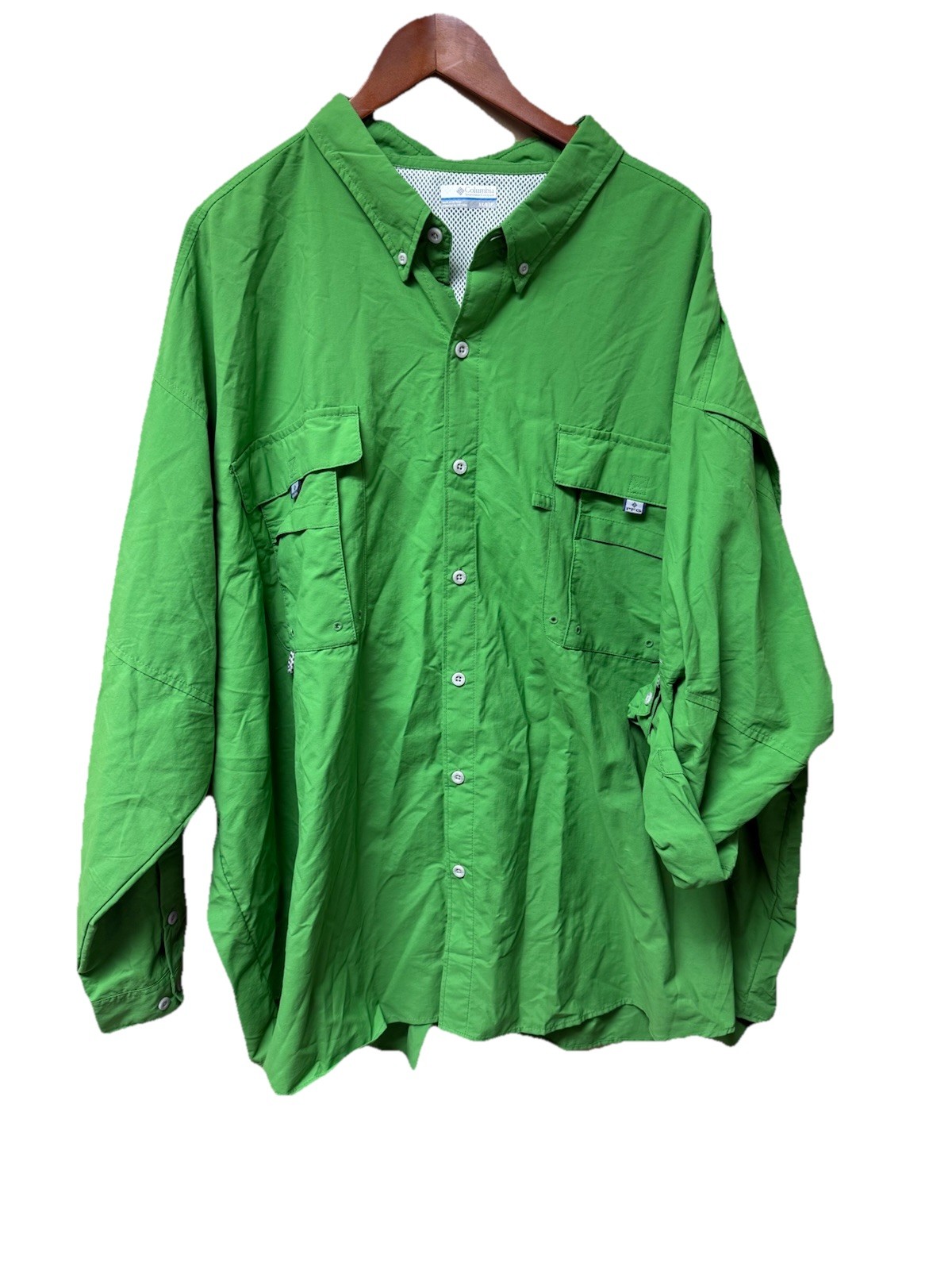 Columbia Men's PFG Green Long Sleeve Sportswear Fishing Shirt Size 5X