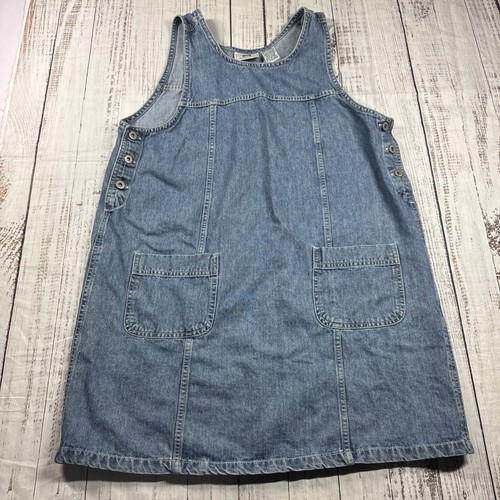 VINTAGE FADED GLORY JEAN TANK DRESS SIZE XL POCKETS SLEEVELESS 90S Y2K