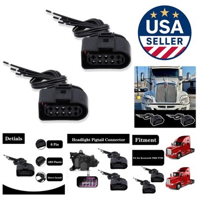 Upgrade Your Kenworth T660 T700: 2 Pack Halogen Headlight Connectors for Safety