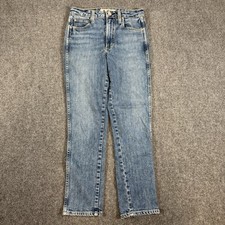 Amo Chelsea Crop Jeans Womens 25x26 Blue High Rise Relaxed Fit Stretch USA Made