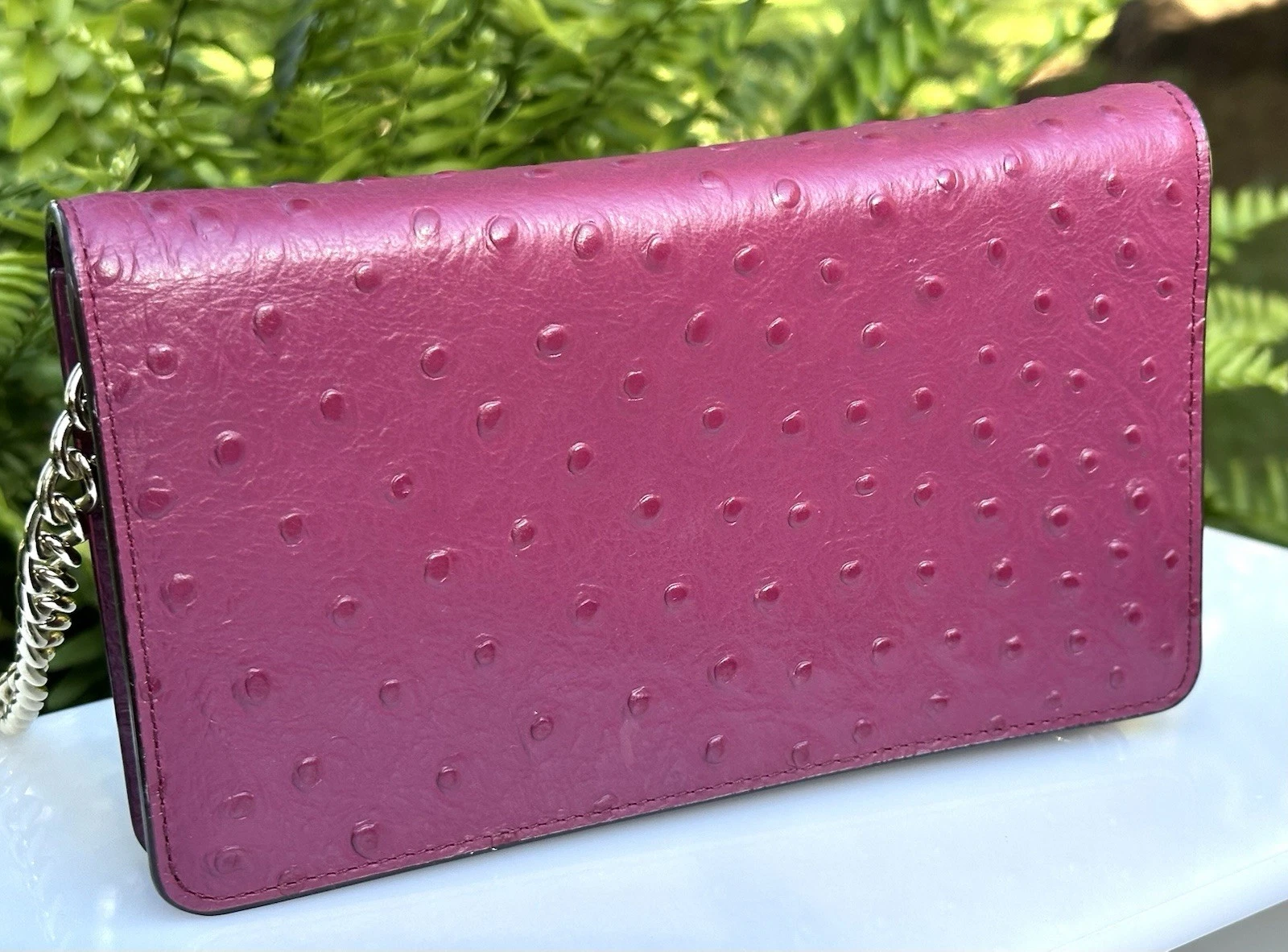 Borsa pochette Kate Spade Alexander Avenue Isabeli struzzo tracolla catena