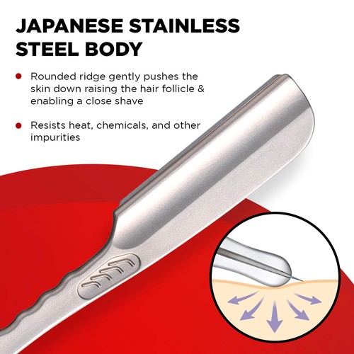 Feather Straight Shaving Razor Stainless Professional Artist Club SS Black - Picture 3 of 15