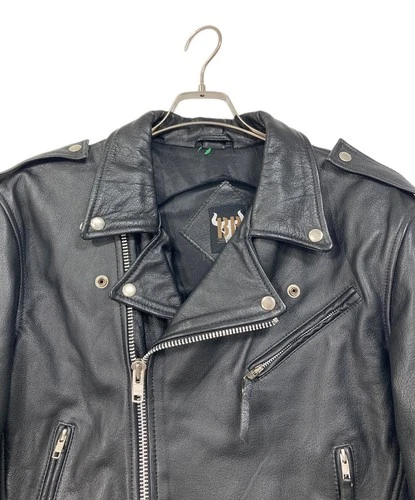 BP Buffalo Leather Riders Jacket Men's Size L Black image 2