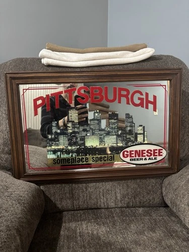 Vintage Genesee Beer & Ale Pittsburgh “Someplace Special” Hanging Mirror/Sign 👀