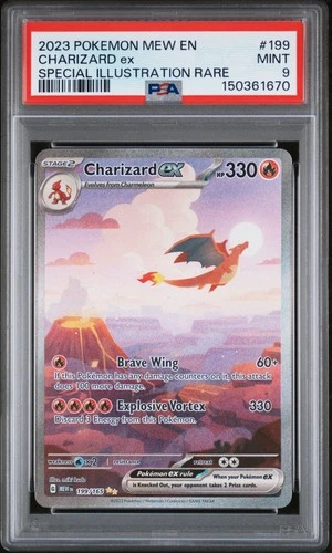 2023 POKEMON MEW EN-151 SPECIAL ILLUSTRATION RARE #199 CHARIZARD EX PSA 9