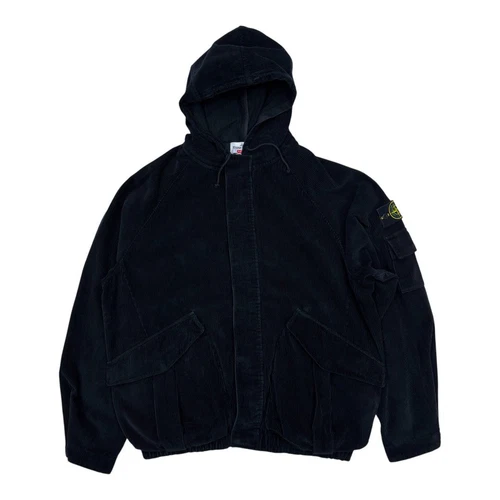 Veste noire velours côtelé suprême Stone Island