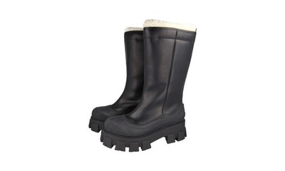 PRADA Leder + Lammfell Monolith Winter Stiefel - 1W380M - Schwarz -  40 UK 7