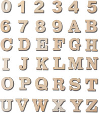 296 Pieces 0.75" Inch Mini Unfinished Wood Alphabet Letters and Wooden Numbers B