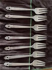 International Royal Danish 7 Sterling Silver Salad Forks No Mono 360g Estate