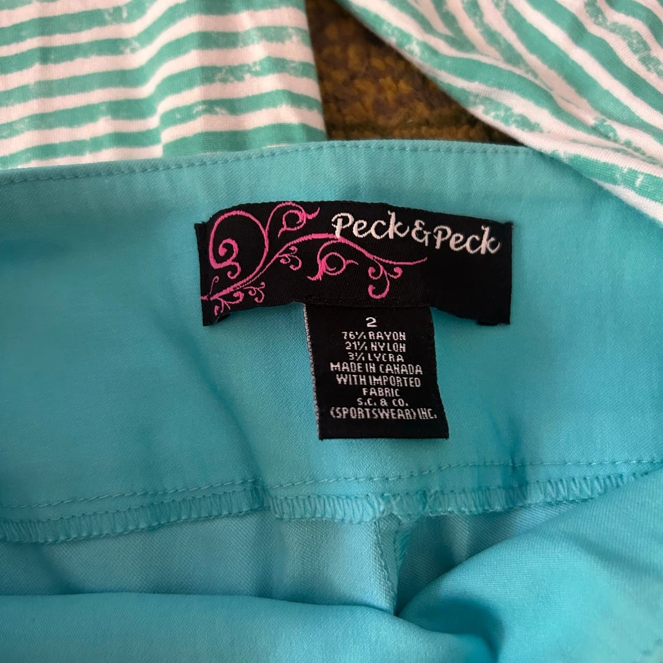 Conjunto Top y Pantalones Cortos Peck & Peck Elastizados a Rayas Talla Pequeña/2 Foto 4 de 4